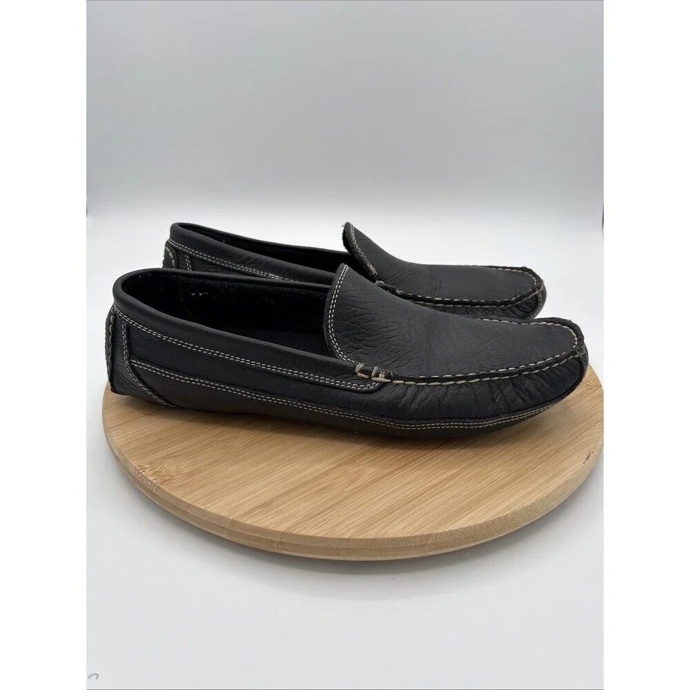 Duluth Trading Black Bison Leather Driving Mocs Moccasins Men’s 11W Slip On